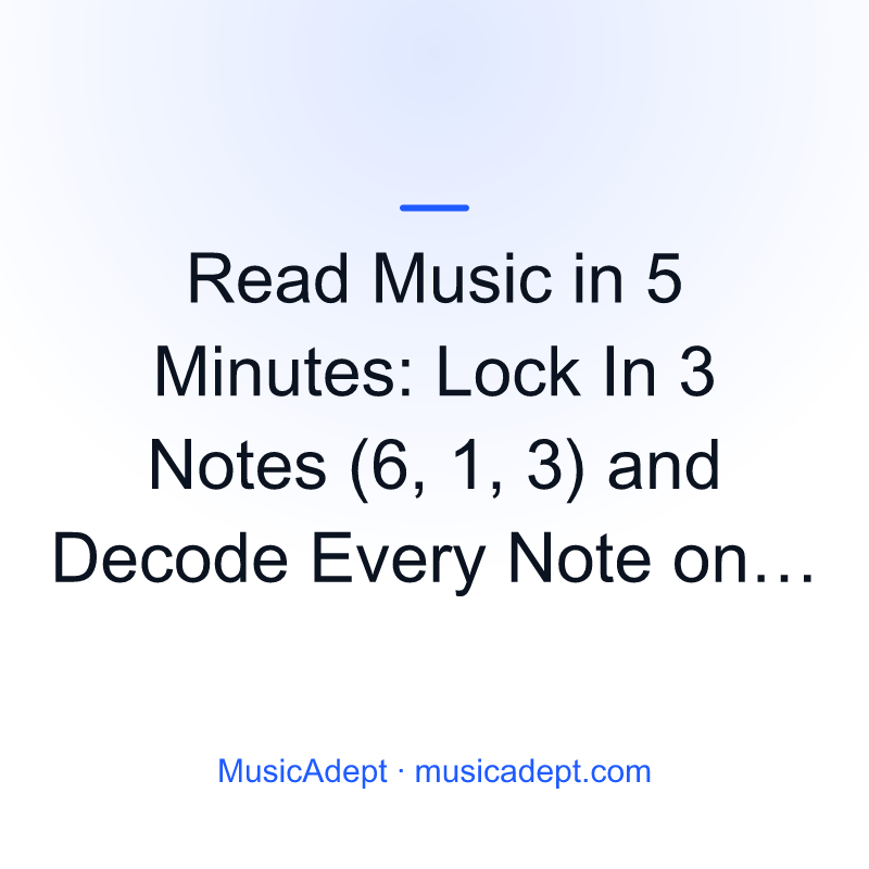 Read Music in 5 Minutes: Lock In 3 Notes (6, 1, 3) and Decode Every Note on the Staff